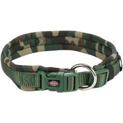 Trixie Collar with padding, size L, camouflage green. Necklace