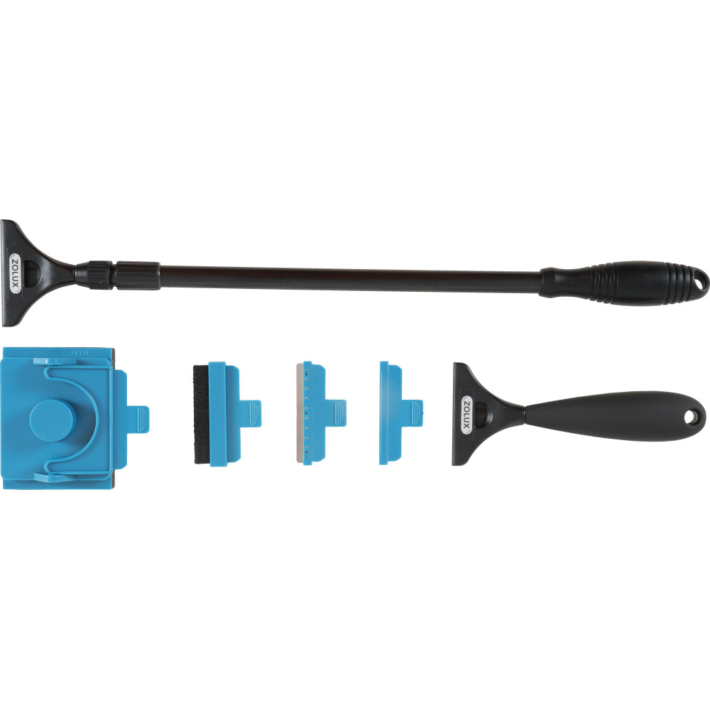 Scraper set with 50 to 70 cm handle for cleaning aquarium walls ZO