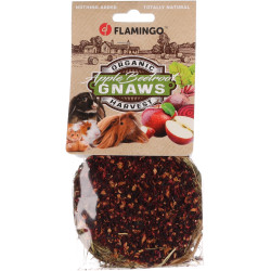 Flamingo Hay roll treat with apple and beet ø 9 cmx 6 cm for rodents Snacks and supplements