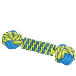 Niebiesko-żółta piłka sznurkowa ø 7 x 28 cm dla psów FL-522566 Flamingo