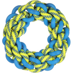 Brinquedo flutuante Anel de corda azul e amarelo ø 17 cm x 5 cm para cães FL-522569 Jogos de cordas para cães