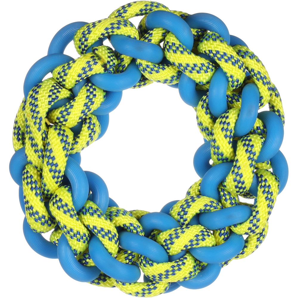 Zabawka pływająca Niebiesko-żółty pierścień z liny ø 17 cm x 5 cm dla psów FL-522569 Flamingo