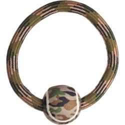 Speelgoed Ring met Camouflage Bal ø27 cm voor honden Flamingo FL-522736 Touwensets voor honden