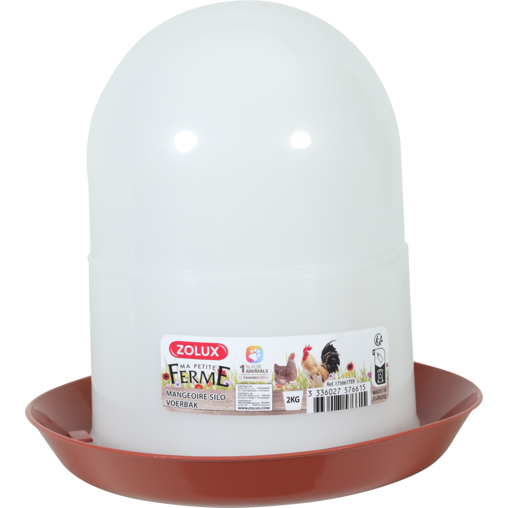 Alimentador de silo de plástico 2 kg vermelho para quintal ZO-175661ter Alimentador