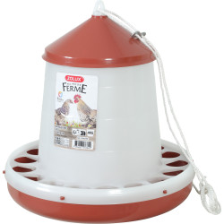 zolux Red plastic silo feeder, 4 kg capacity, low yard Feeder