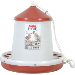 zolux Red plastic silo feeder, 4 kg capacity, low yard Feeder