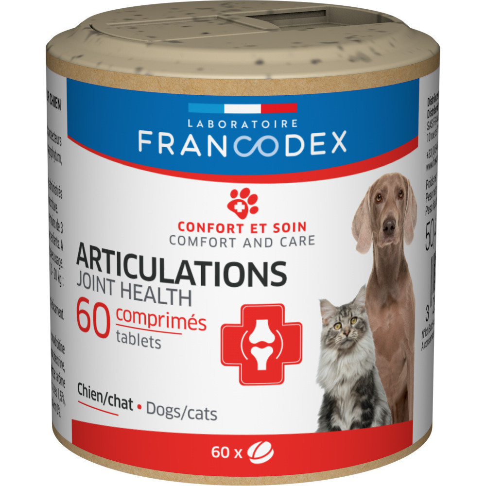 FR-170388 Francodex Articulaciones Para perros y gatos, caja de 60 comprimidos. Complemento alimenticio