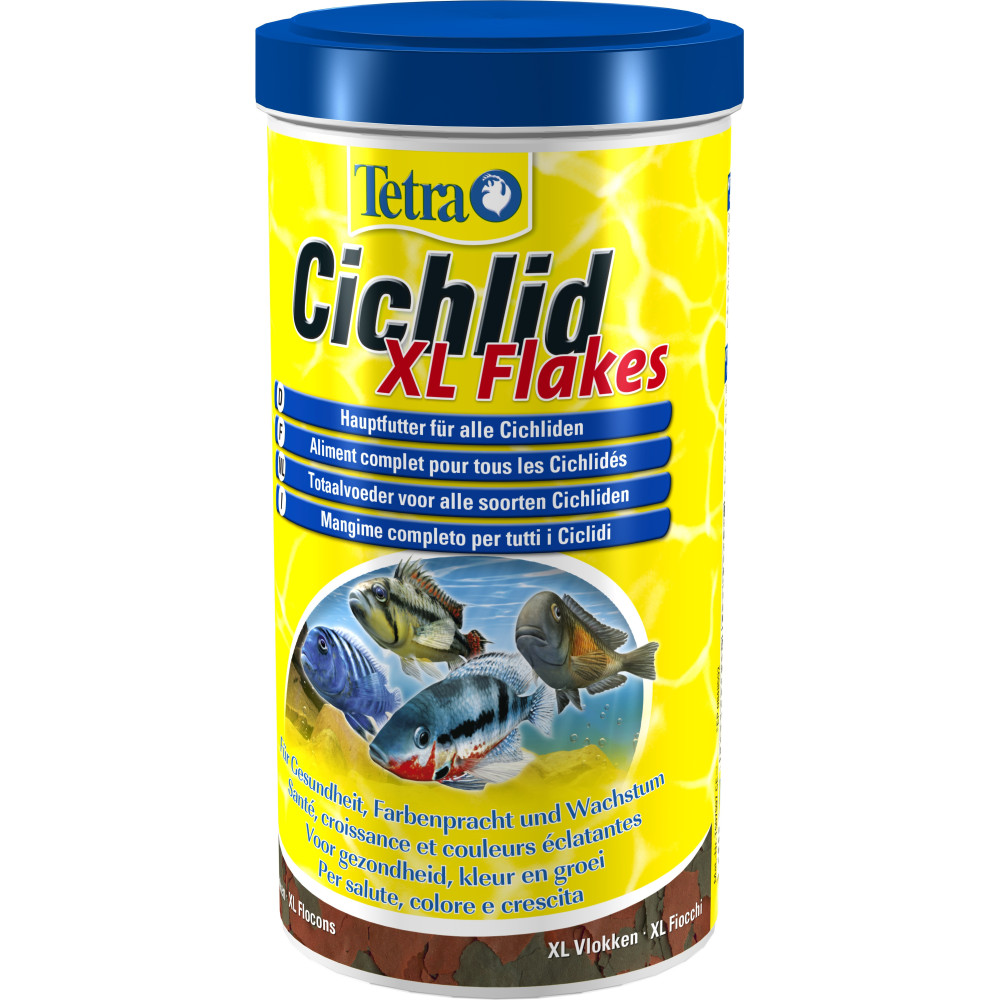 ZO-767126 Tetra Tetra Cichlid XL Flakes 160 g 1000 ml alimento para cíclidos y peces ornamentales Alimentos