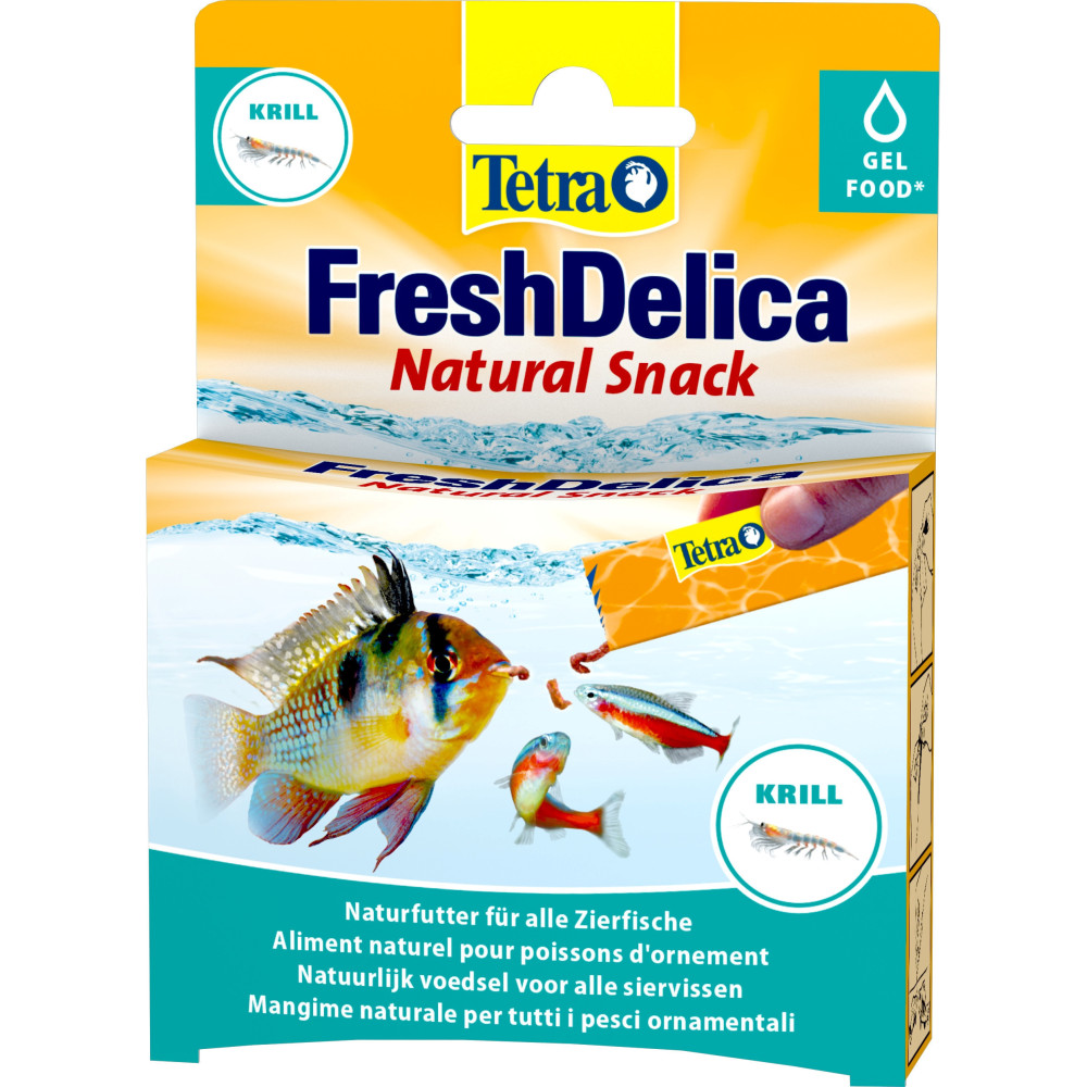 Tetra Friandises Krill en gel 16 sticks de 3 g Fresh Delica nourriture pour Poissons d'ornement Nourriture poisson