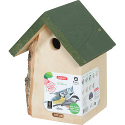 zolux Cassetta nido in legno massiccio con ingresso ø28 mm per cinciallegre ZO-170686VER Casetta per uccelli
