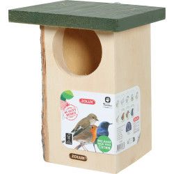 zolux Solid wood nesting box entrance ø 8 cm approx. for red-throated birds Birdhouse