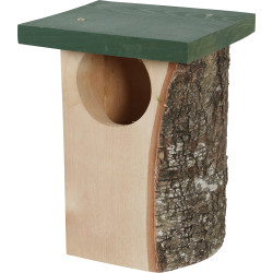 Caixa de nidificação em madeira maciça para pássaros de garganta vermelha, entrada ø 8 cm aprox ZO-170688VER Birdhouse