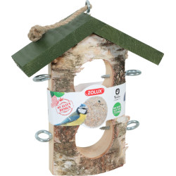 Support 2 Boules de graisse en bois massif pour oiseaux zolux
