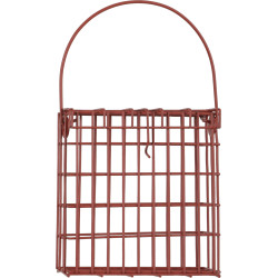 zolux Terracotta-red metal grease loaf holder for birds support ball or grease loaf