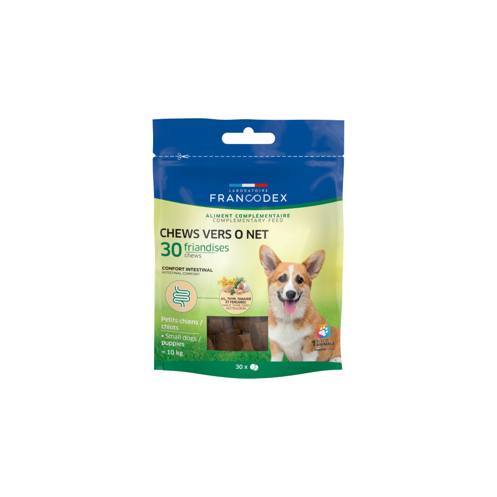 Francodex CHEWS vers o net 30 treats for puppies and small dogs Dog treat