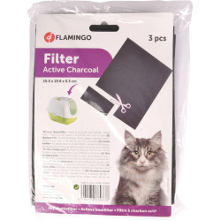 Flamingo 3 Filtri universali a carbone ritagliabili per toilette per gatti FL-501058 Filtro della toilette