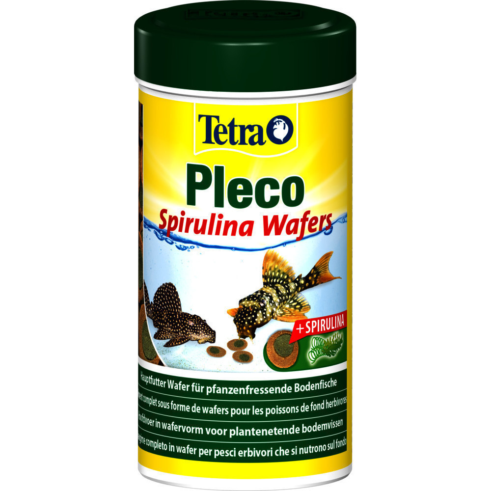 Tetra Pleco spirulina wafers, Alleinfuttermittel für pflanzenfressende Bodenfische 105g/250ml ZO-189652 Essen