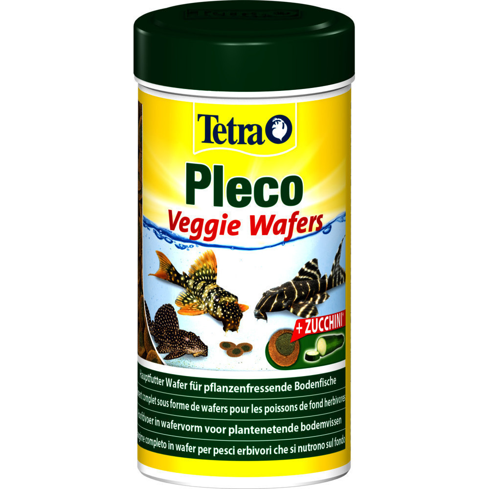 Tetra Pleco veggie wafers, Alleinfuttermittel für pflanzenfressende Bodenfische 110g/250ml ZO-151239 Essen