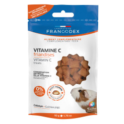 FR-171058 Francodex Paquete de golosinas con vitamina C, 4 bolsas de 50 g para cobayas Aperitivos y suplementos