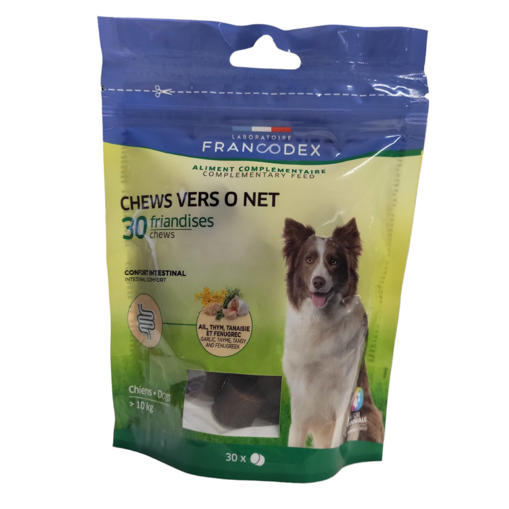 Desparasitante natural, tratamento para cães CHEWS vers o net FR-170424 Guloseimas para cães