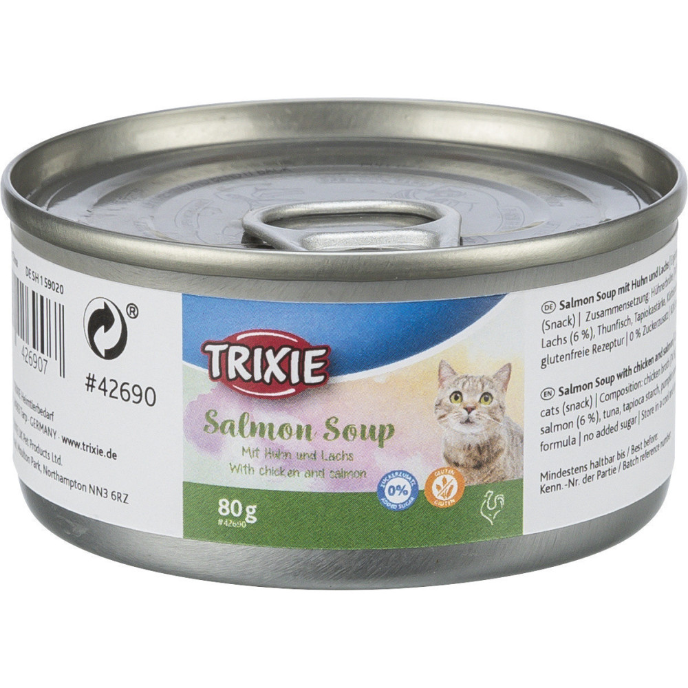 Trixie Soupe au poulet et au saumon 80 g pour chat Friandise chat