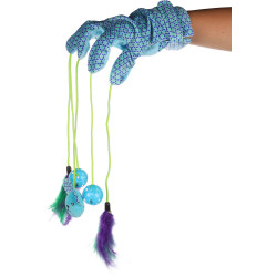 Flamingo Handschuh mit Spielzeug blau 55 cm x 3.8 cm für Katzen FL-561432 Angelruten und Federn