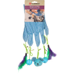 Flamingo Handschuh mit Spielzeug blau 55 cm x 3.8 cm für Katzen FL-561432 Angelruten und Federn