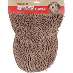 Flamingo Pakka taupe microfiber absorbent towel for dogs Bath and shower accessories