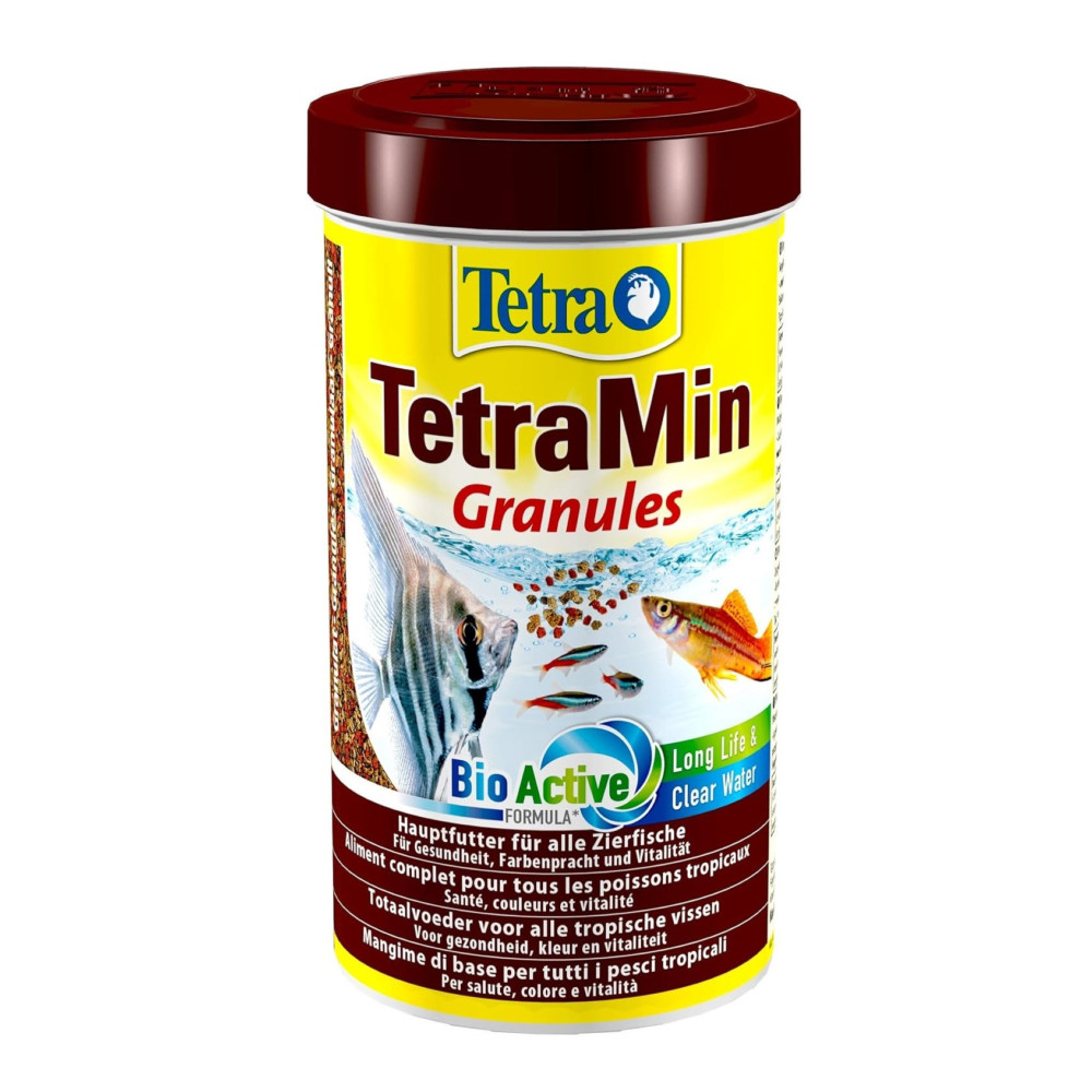 Tetra Min Granules alimentation pour poissons d'ornement 200g/500 ml Nourriture poisson