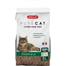 zolux Litière végétale granules de bois PureCat 8 L soit 5.66 kg pour chat Litiere