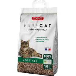 ZO-476324 zolux PureCat 18 L (12,5 kg) arena de pellets de madera para gatos Camada