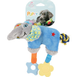 zolux PUPPY Plüschspielzeug Blauer Elefant 25 cm für Welpen. ZO-480080BLE Plüschtier für Hunde