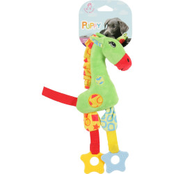 PUPPY Groen giraffen pluchen speeltje. 30 cm. voor puppies. zolux ZO-480078VER Pluche voor honden