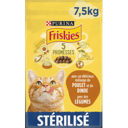 Alimento esterilizado para gatos com uma deliciosa mistura de peru, frango e legumes 7,5 kg FRISKIES NP-966865 Comida para gatos