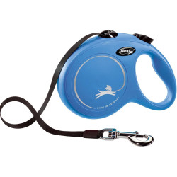 Flexi 5-meter webbing leash L Max 50 KG blue dog leash Laisse enrouleur chien
