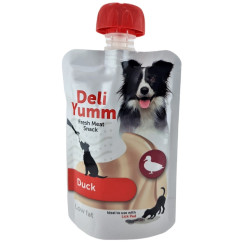 Flamingo Hundeleckerli Flasche 90 g, Geschmack Ente für Hunde FL-520655 Paté und Geschnetzeltes für Hunde