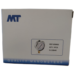 Mt bk Stainless steel glycerine bath pressure gauge - 1/4 inch ø 63 mm 0 - 2.5 bar Pressure gauge