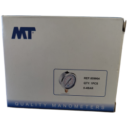 Mt bk Stainless steel glycerine bath pressure gauge - 1/4 inch ø 63 mm 0 - 4 bars Pressure gauge