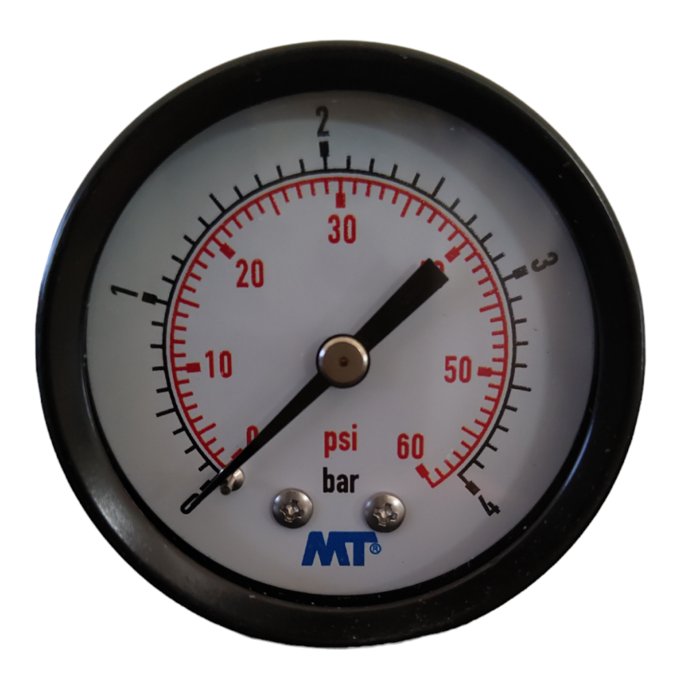 Mt bk ABS Trockenmanometer ø 50 mm axial 1/4 Zoll 0 - 4 bar SO-MSA50/040 Manometer