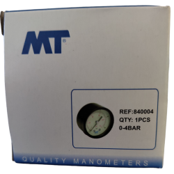 ABS droge manometer ø 50 mm axiaal 1/4 inch 0 - 4 bar Mt bk SO-MSA50/040 Drukmeter