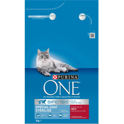 NP-136351 Purina Croquettes pour chat stérilisé au bœuf Purina One 3KG Croquette chat