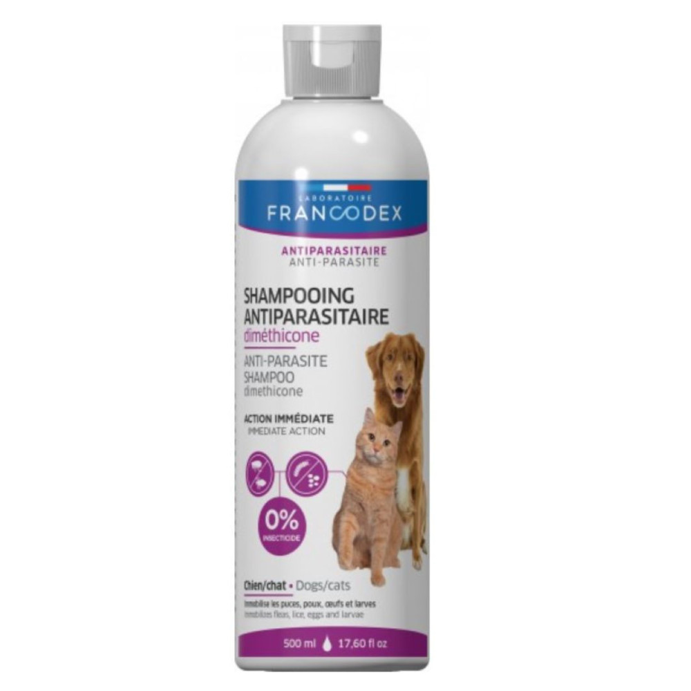 Francodex 500ml Dimethicone Antiparasitäres Shampoo für Hunde und Katzen FR-172467 Insektenschutz-Shampoo