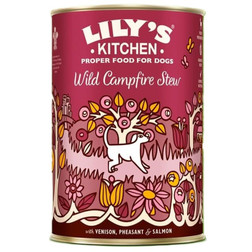 Lily's Kitchen Pâtée pour chien au gibier. 400G Wild Campire Stew LILY'S KITCHEN Paté and sliced dog food