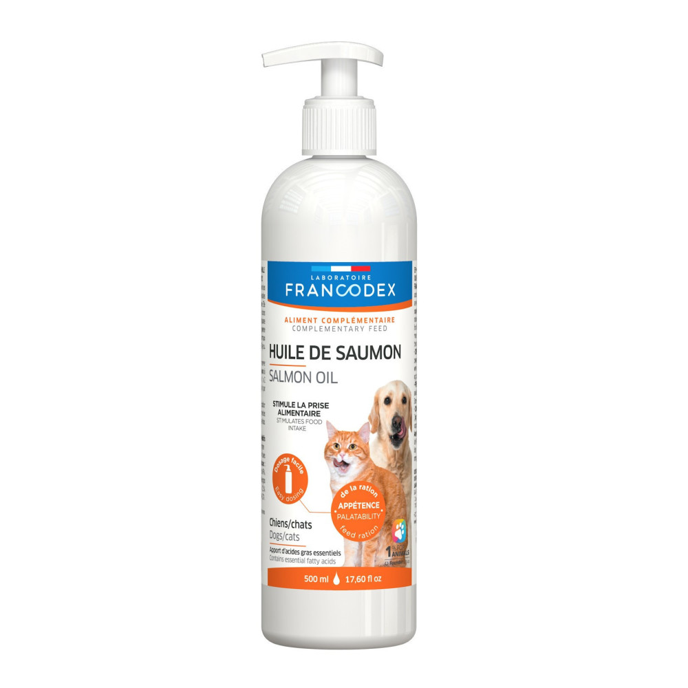Francodex Lachsöl Für Hunde und Katzen, 500 ml Flasche FR-170383 Nahrungsergänzungsmittel