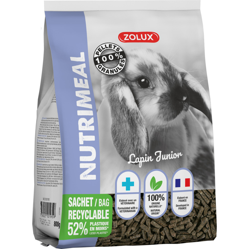 Junior nutrimeal pellets para coelhos - 800g. ZO-210195 Comida para coelhos