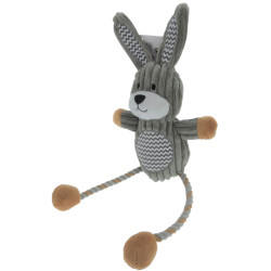 Grijs Gommy konijnenspeeltje, met touwpoten, 45 cm, voor honden Flamingo FL-521884 Pluche voor honden