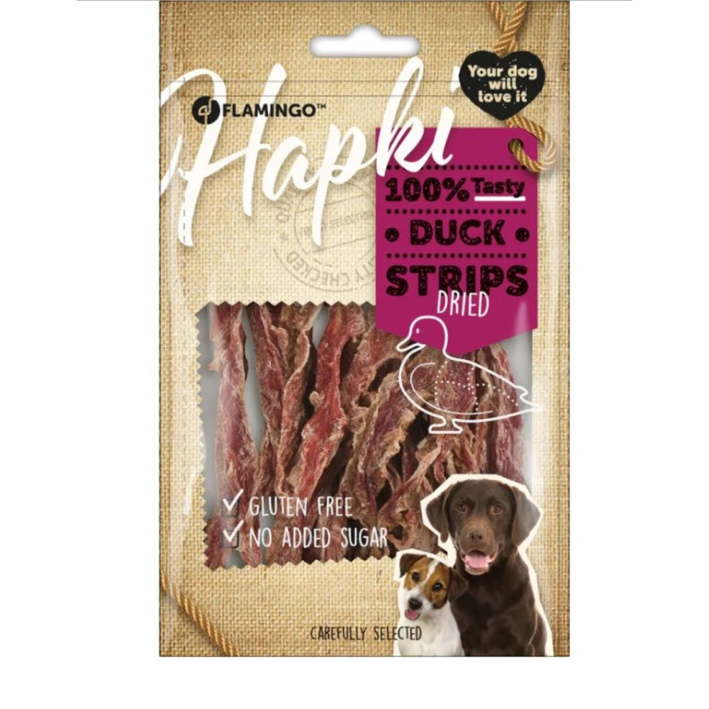 Flamingo Hapki Duck Strips 85 g dog treats Duck