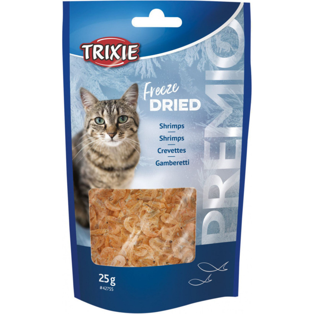 Trixie PREMIO Freeze Dried Shrimps ist ein 100% gefriergetrocknetes Garnelenfutter für Katzen. TR-42755 Leckerbissen Katze