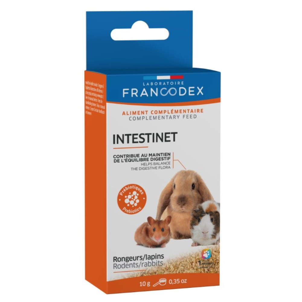 Francodex Intestinet 10 g Nahrungsergänzungsmittel für Nager und Kaninchen. FR-174062 Snacks und Ergänzung