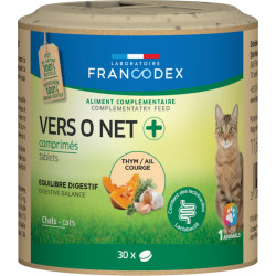 Francodex Vers o net + Repousse les parasites 30 comprimés  pour chat Antiparasitaire chat